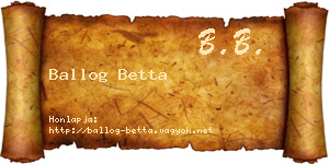 Ballog Betta névjegykártya